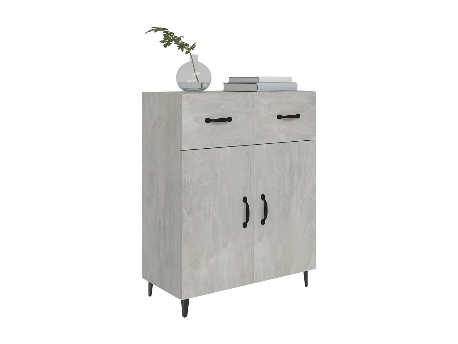 Sideboard Lowboard - Betongrau 69,5x34x90 cm Holzwerkstoff -RM91834