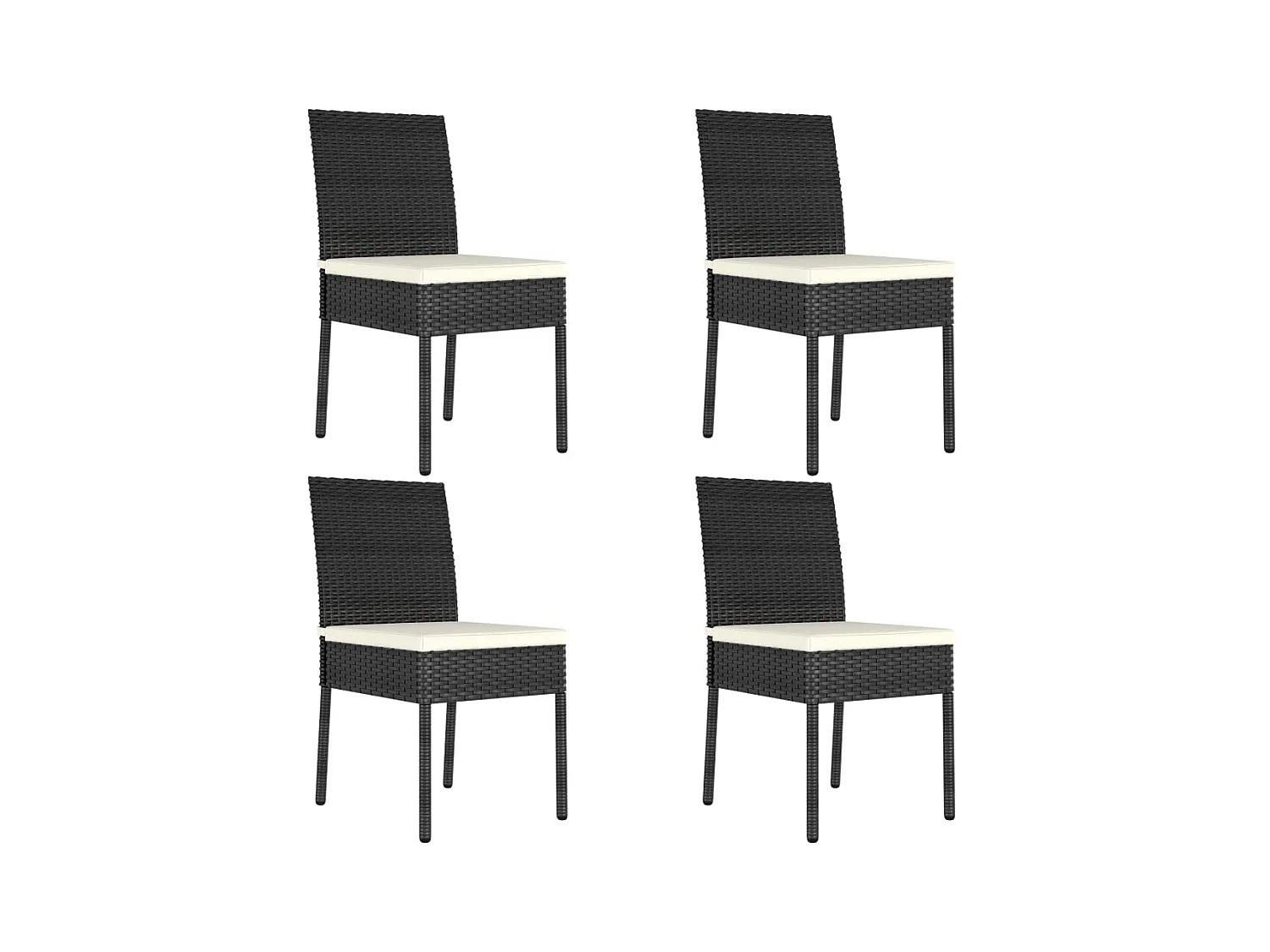 Chaises de salle à manger de jardin 4 pcs Résine tressée Noir SEF77568