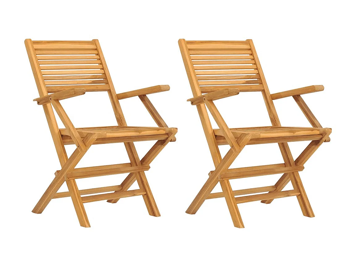 Sillas de jardín plegables 2 uds madera maciza teca 55x62x90 cm ES76893