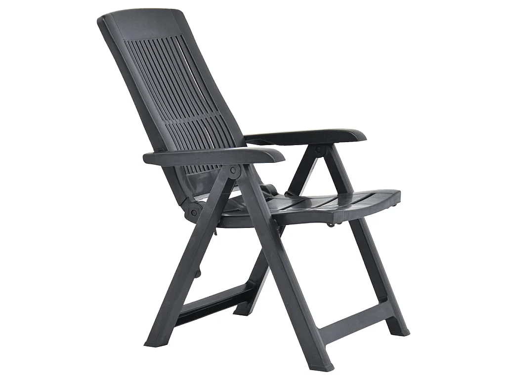 Chaises inclinables de jardin 2 pcs Plastique Anthracite SEF98000
