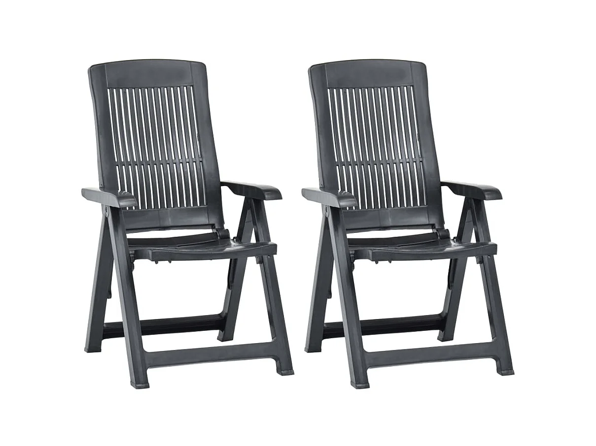 Chaises inclinables de jardin 2 pcs Plastique Anthracite SEF98000