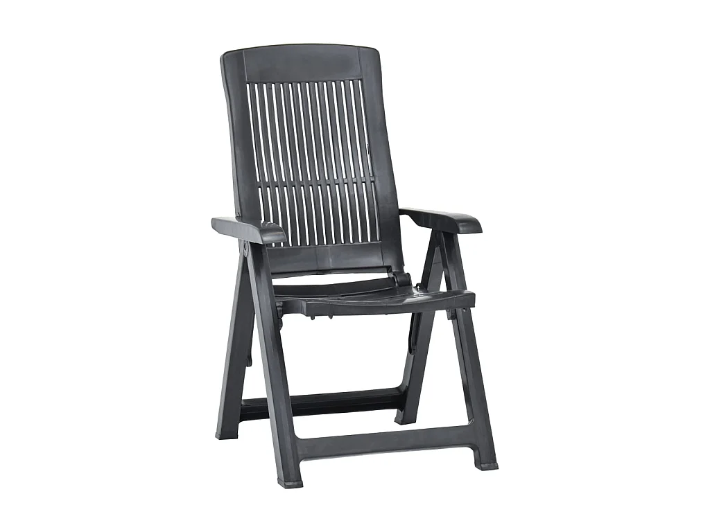Chaises inclinables de jardin 2 pcs Plastique Anthracite SEF98000