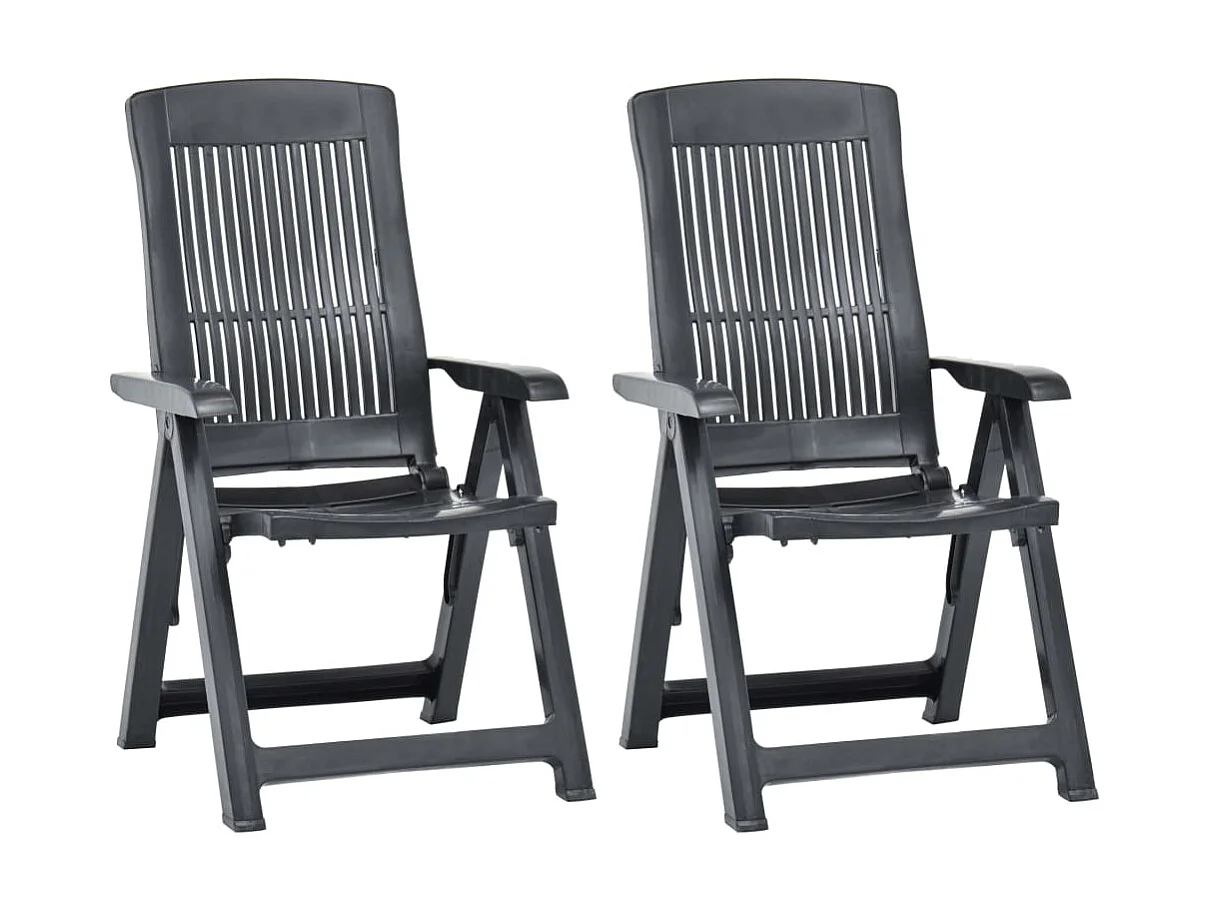 Chaises inclinables de jardin 2 pcs Plastique Anthracite SEF98000