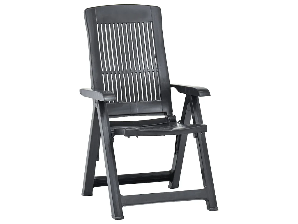 Chaises inclinables de jardin 2 pcs Plastique Anthracite SEF98000