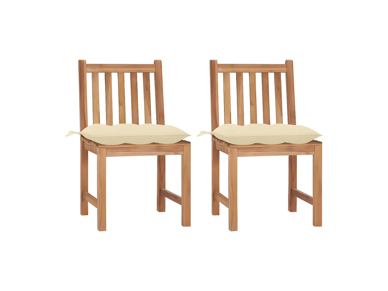 Chaises de jardin 2 pcs avec coussins Bois de teck massif SEF44200