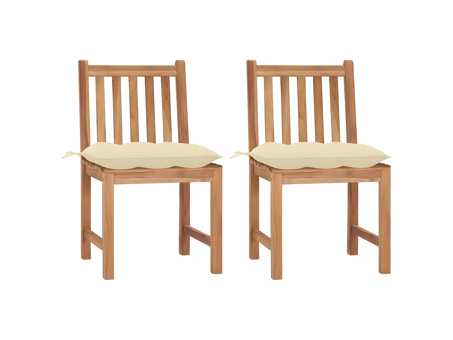 Chaises de jardin 2 pcs avec coussins Bois de teck massif SEF44200