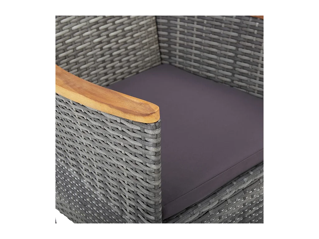 Chaises de salle à manger de jardin 2 pcs Résine tressée Gris SEF58340