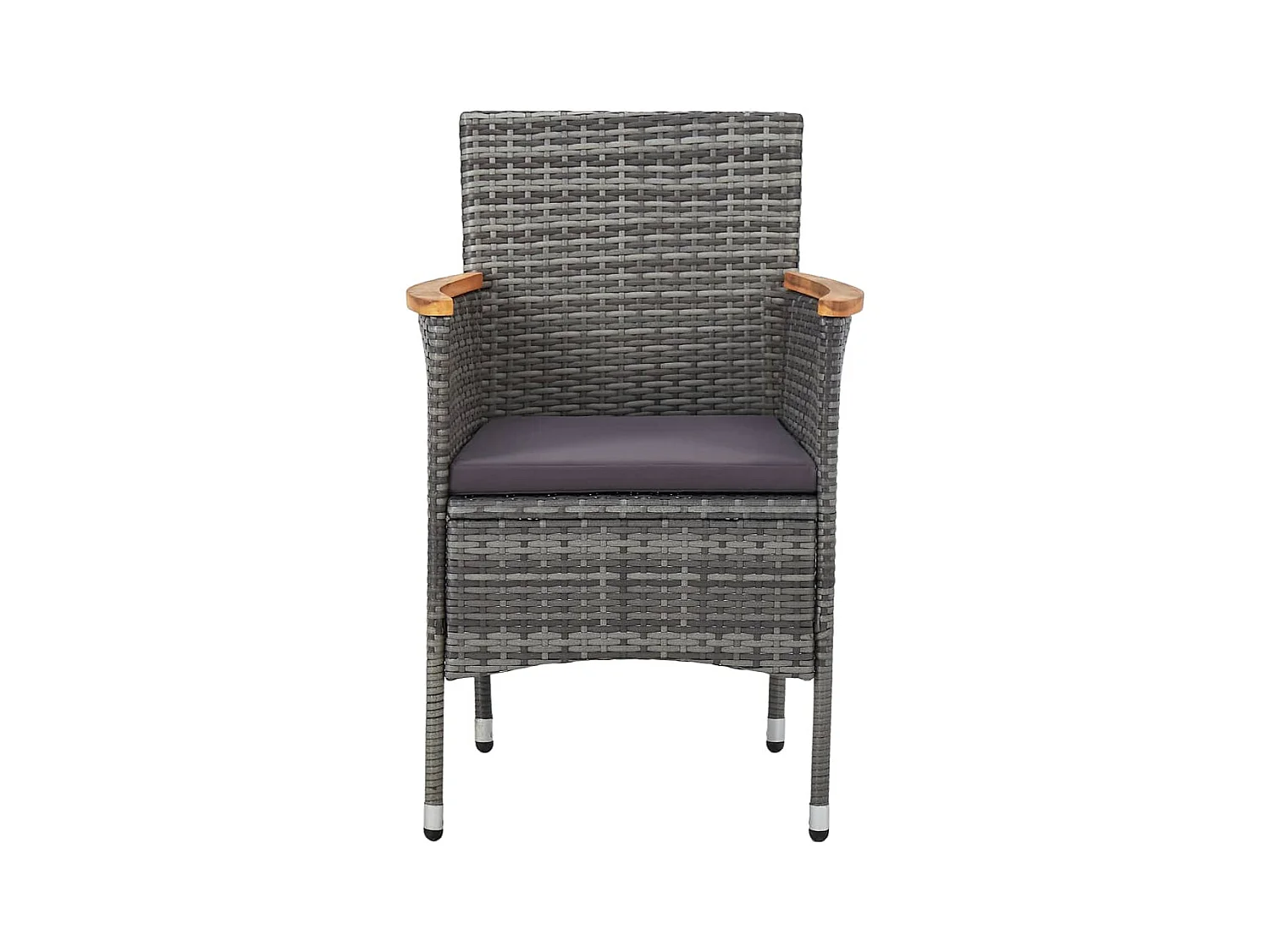 Chaises de salle à manger de jardin 2 pcs Résine tressée Gris SEF58340