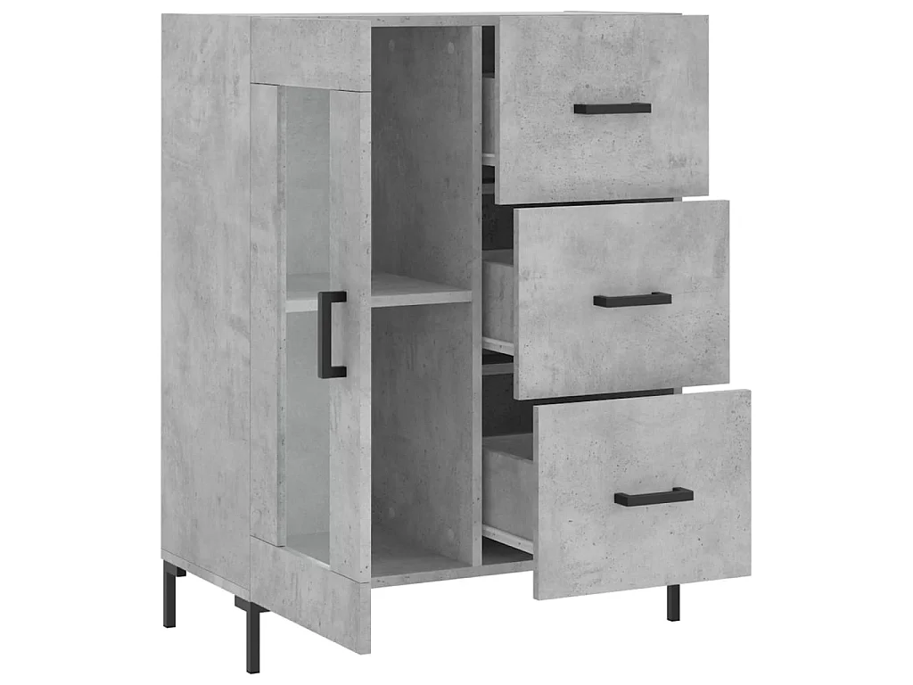 Sideboard Lowboard - Betongrau 69,5x34x90 cm Holzwerkstoff -RM59430