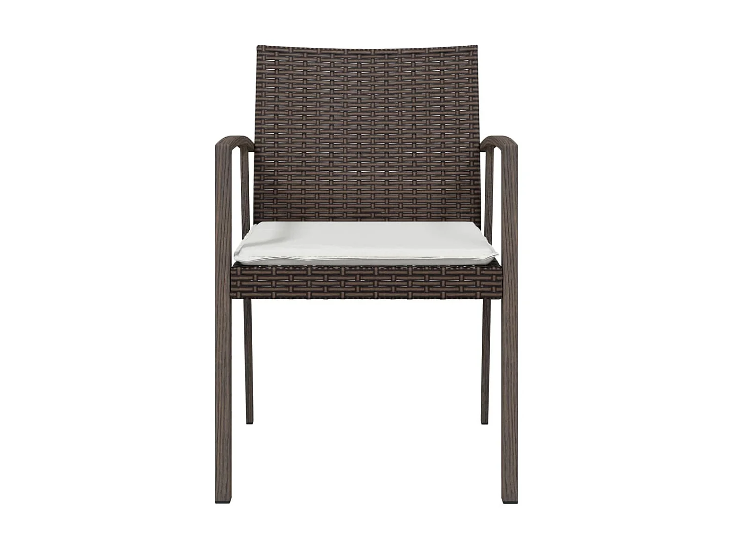 Chaises de jardin coussins lot de 4 marron 56,5x57x83 cm rotin SEF48565