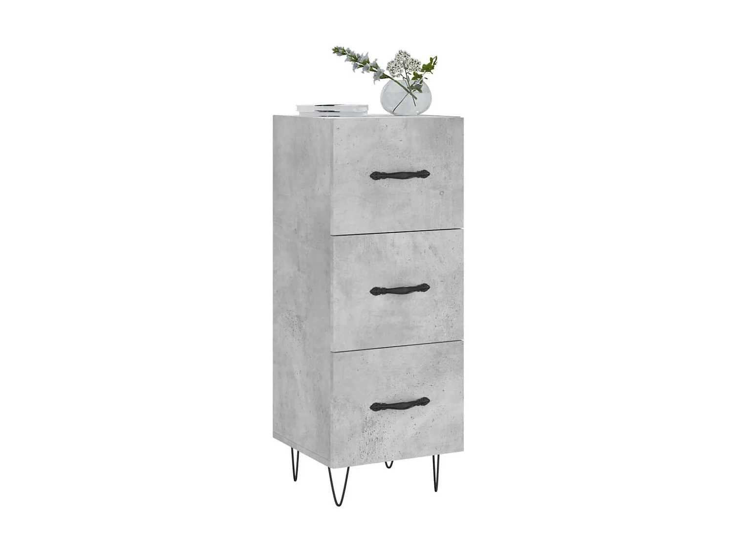 Sideboard Lowboard - Betongrau 34,5x34x90 cm Holzwerkstoff -RM58202