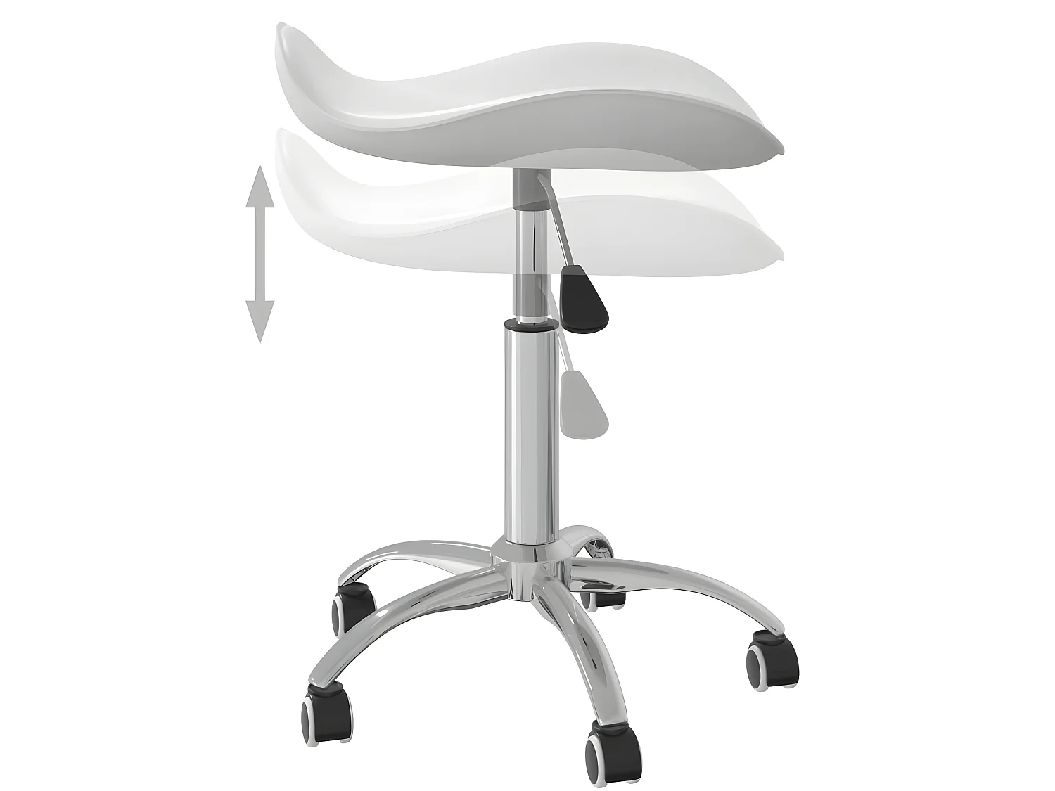 Tabouret de bureau Blanc Similicuir SEF91324