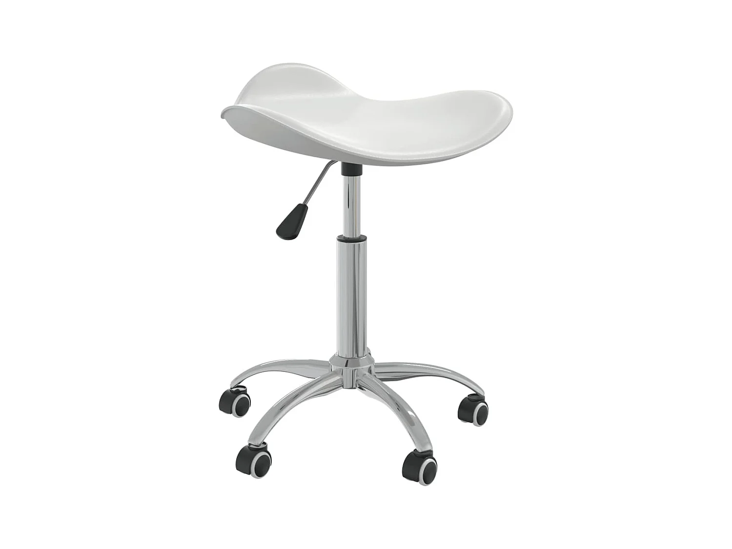 Taburete de salón de belleza de cuero sintético blanco ES38326