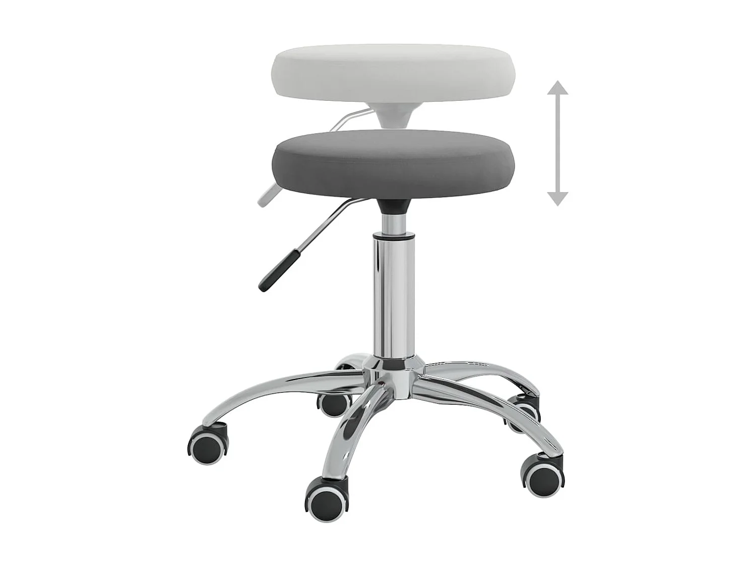 Tabouret de massage Velours Gris foncé SEF55904