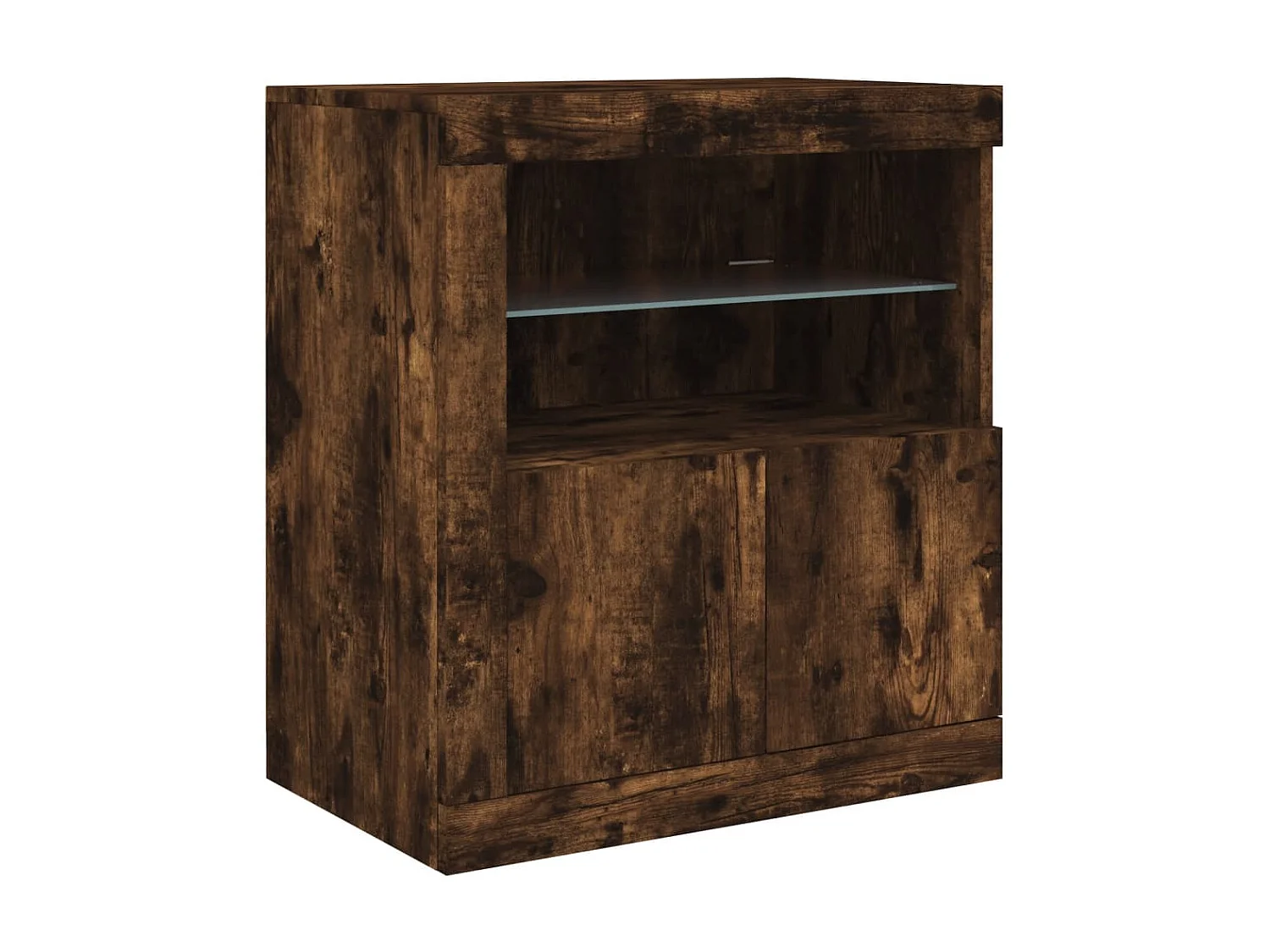 Sideboard mit LED-Leuchten Anrichte Räuchereiche 60,5x37x67 cm -RM41876
