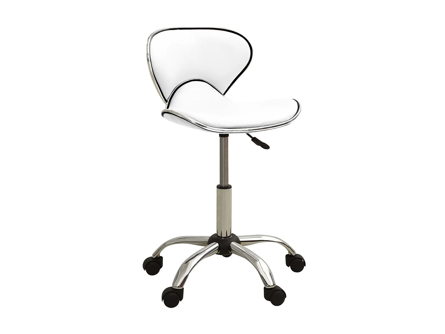 Taburete de salón de belleza de cuero sintético blanco ES73949