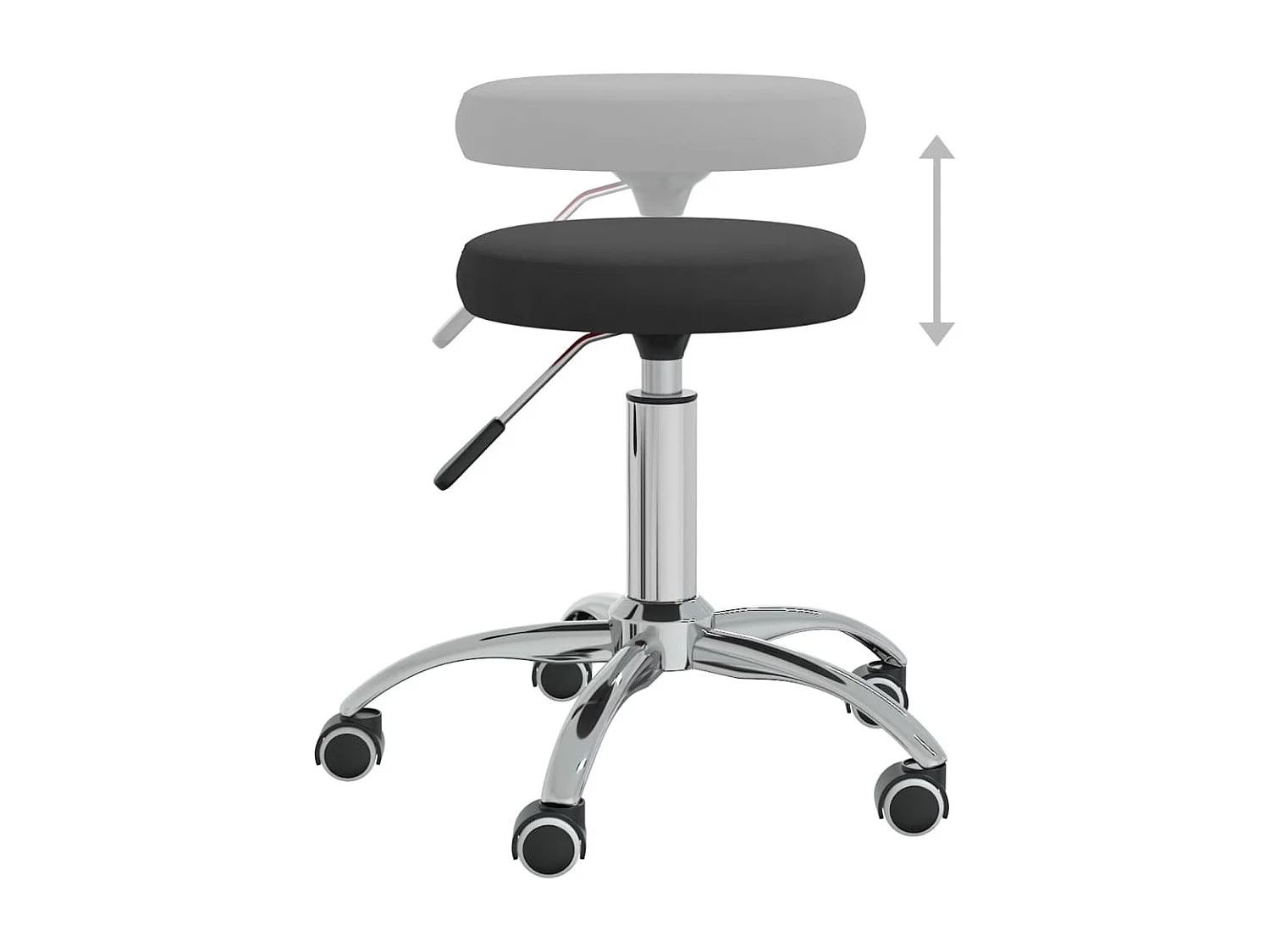 Tabouret de massage Velours Noir SEF92113