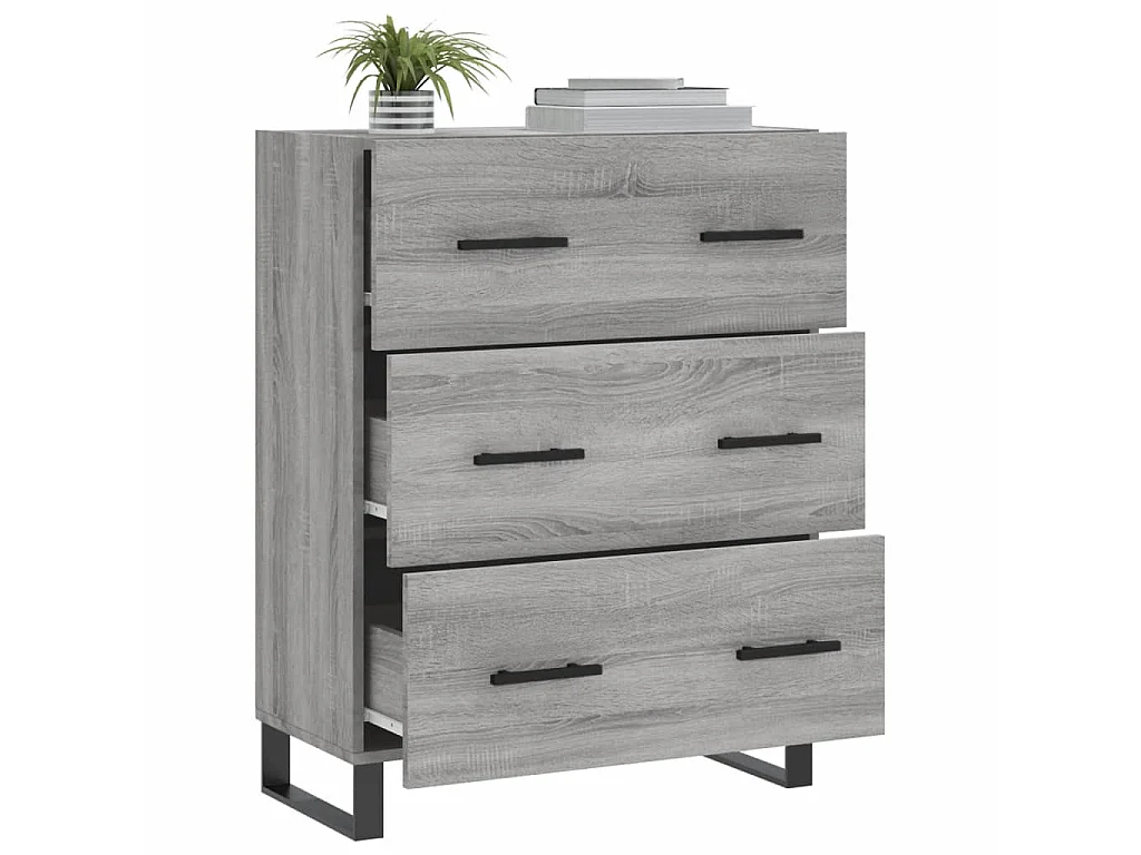 Sideboard Grau Sonoma - Lowboard 69,5x34x90 cm Holzwerkstoff -RM43106