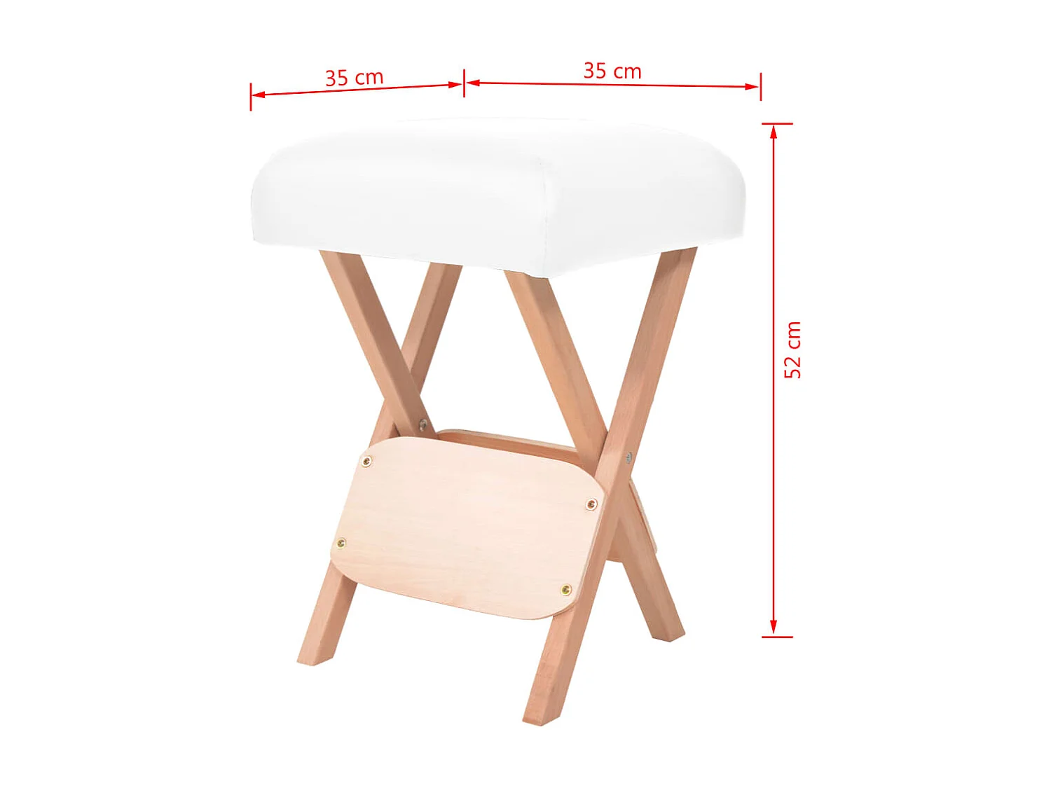 Banco de massagem dobrável assento c/ 12 cm de espessura branco PT381723