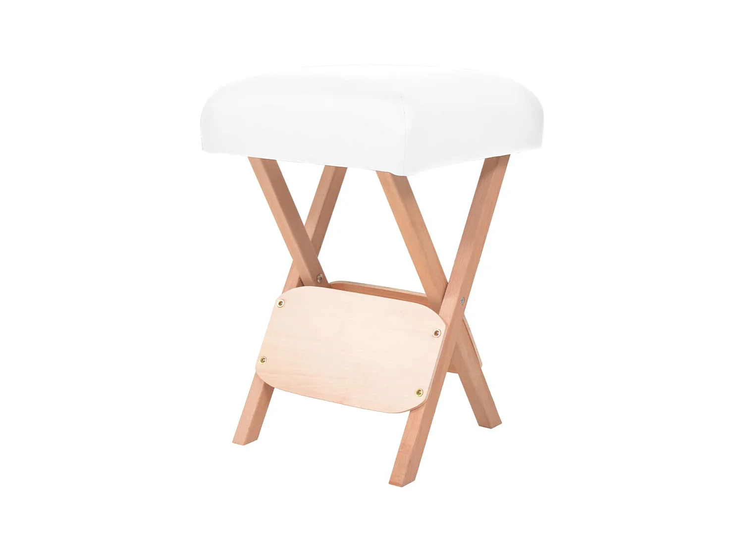 Tabouret de massage pliant avec siège 12 cm d'épaisseur Blanc SEF31201