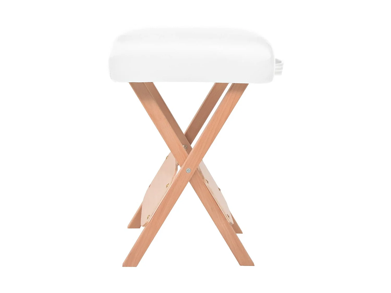 Tabouret de massage pliant avec siège 12 cm d'épaisseur Blanc SEF31201