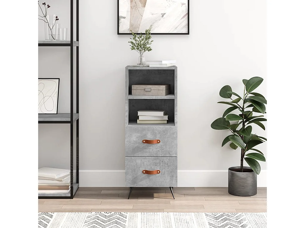 Sideboard Lowboard - Betongrau 34,5x34x90 cm Holzwerkstoff -RM37020