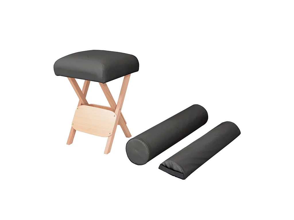 Tabouret de massage pliant siège 12 cm d'épaisseur 2 traversins SEF80143