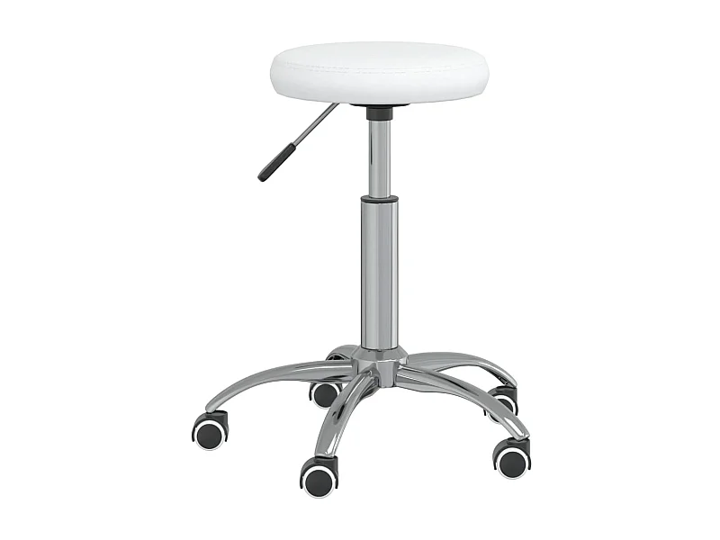 Taburete de masaje cuero sintético blanco ES11149