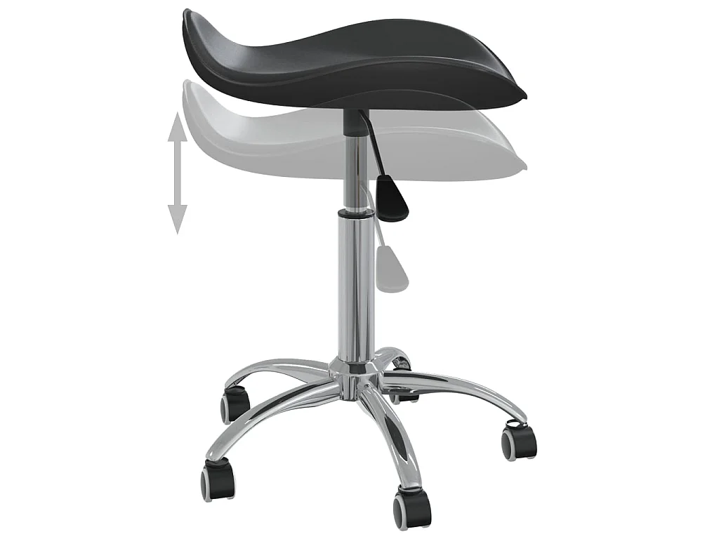 Tabouret de bureau Noir Similicuir SEF64144