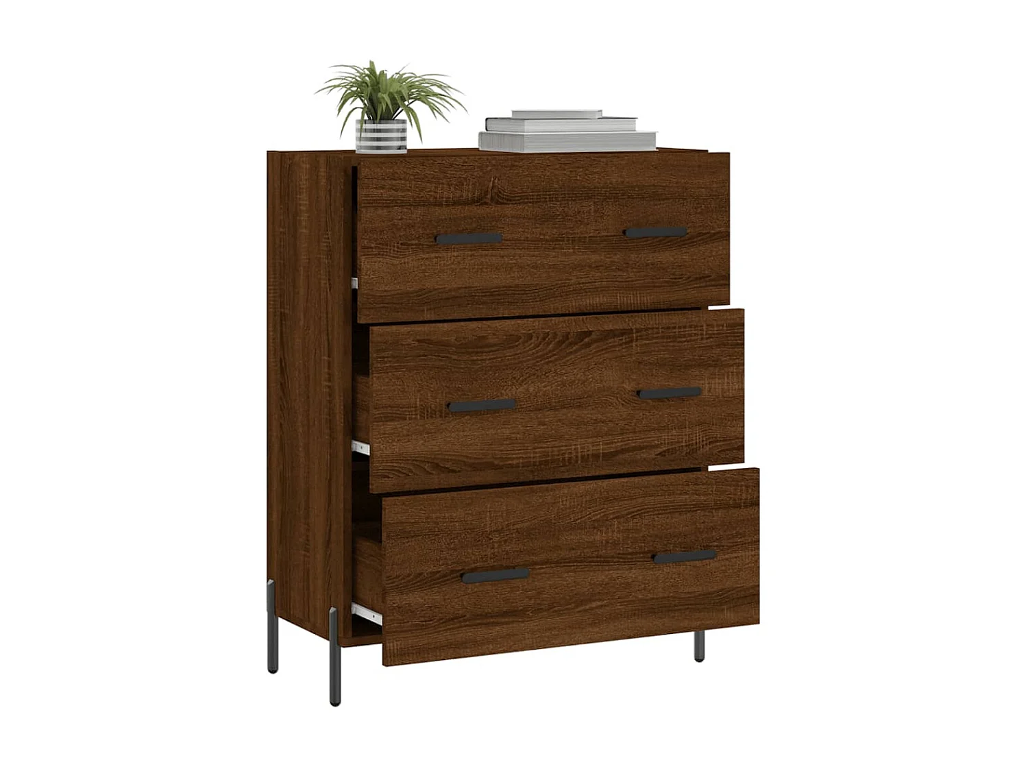 Sideboard Lowboard - Braun Eichen-Optik 69,5x34x90 cm Holzwerkstoff -RM38275
