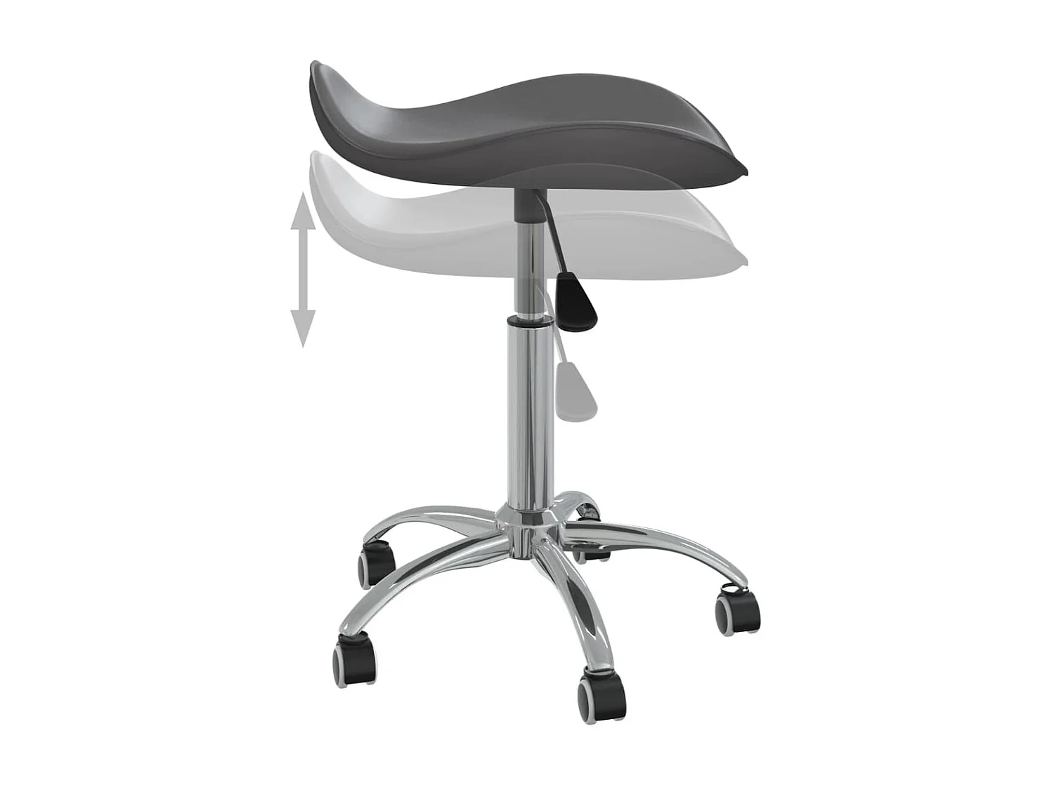 Tabouret de bureau Gris Similicuir SEF85075