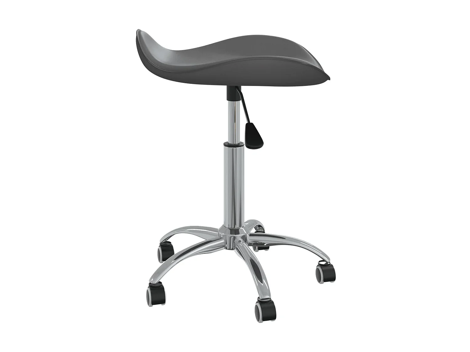 Taburete de salón de belleza de cuero sintético gris ES35441