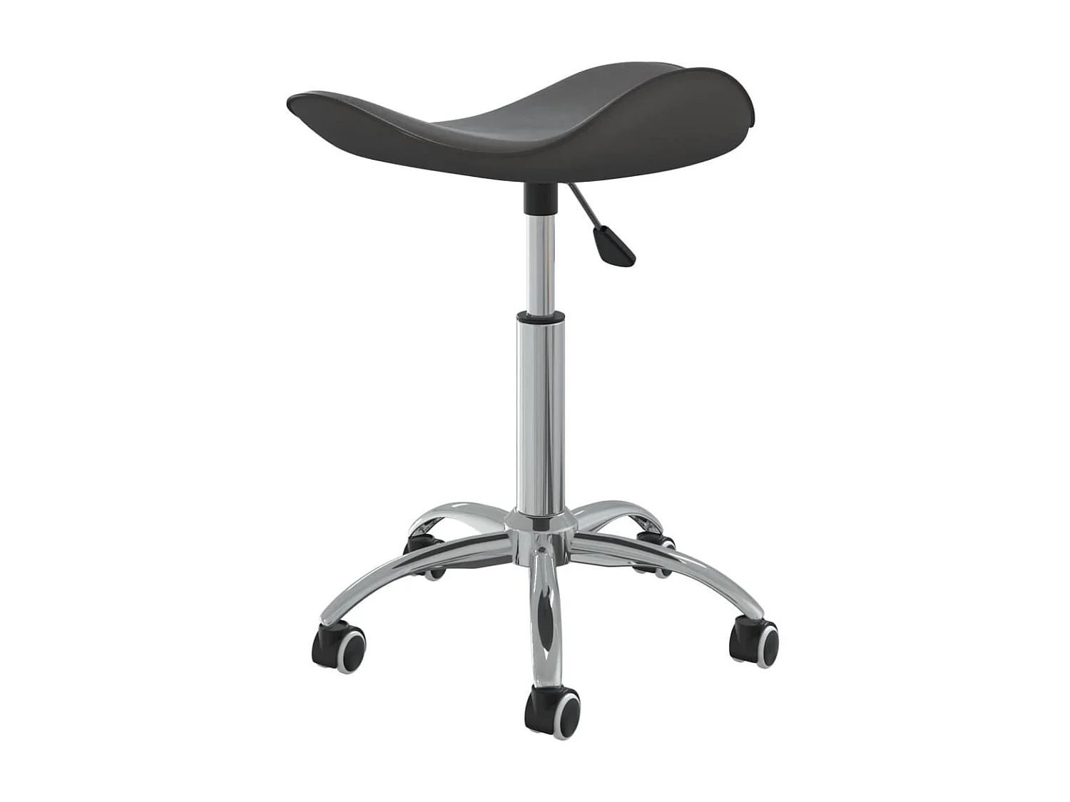 Taburete de salón de belleza de cuero sintético gris ES35441