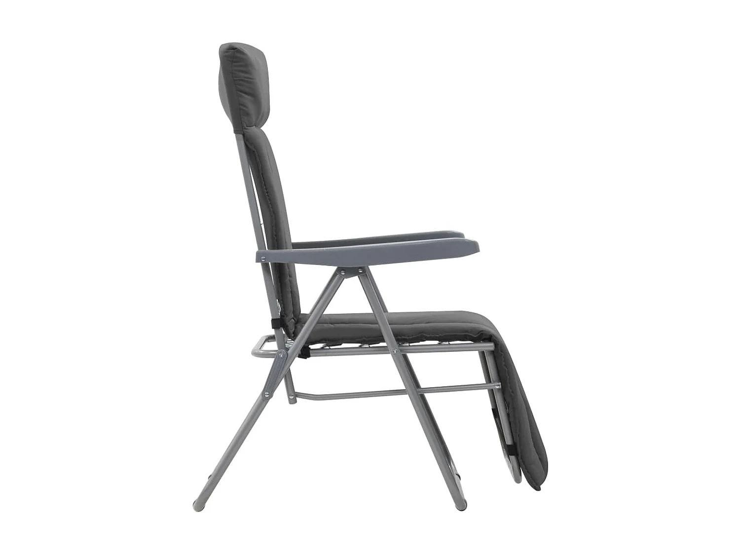 Chaises pliables de jardin avec coussins 2 pcs Gris SEF93283