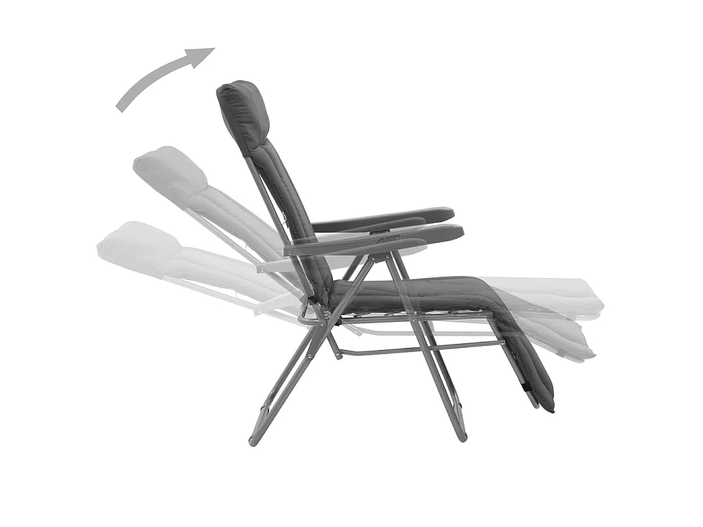 Klappbare Gartenstühle mit Polstern 2 Stk.| Outdoor-Stuhl Grau -gkd143826