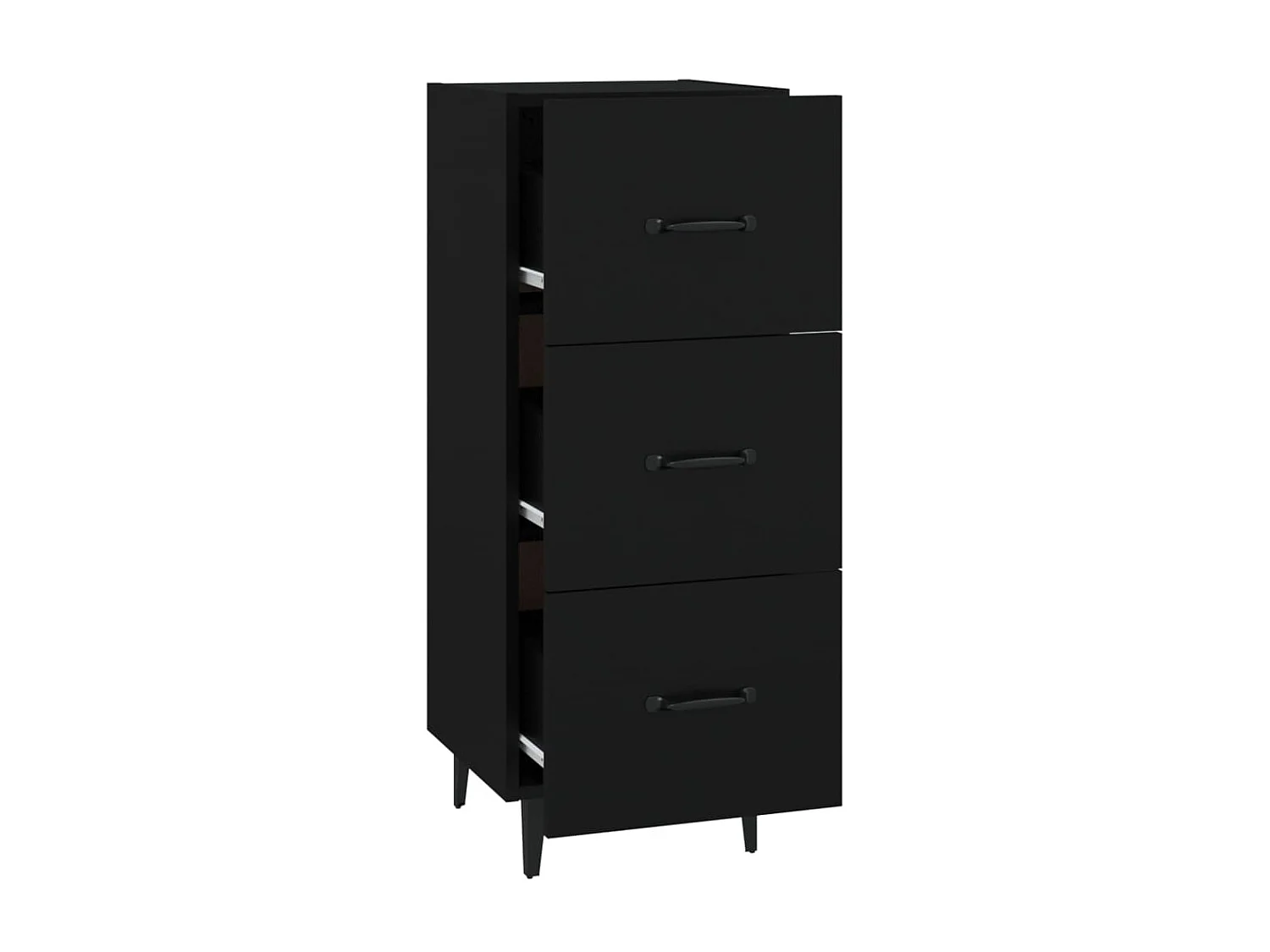 Sideboard Schwarz Anrichte 34,5x34x90 cm Holzwerkstoff -RM80780