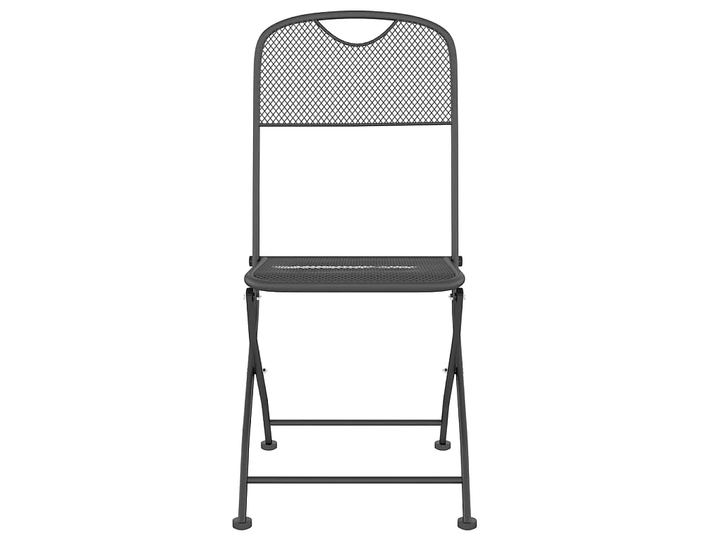 Chaises pliables de jardin 2 pcs Maille métallique Anthracite SEF58723