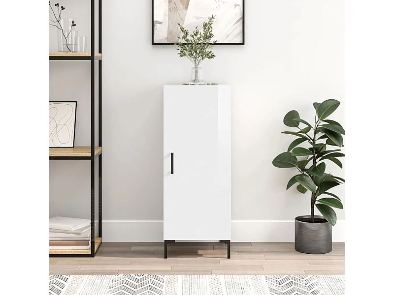 Sideboard Lowboard - Hochglanz-Weiß 34,5x34x90 cm Holzwerkstoff -RM77636