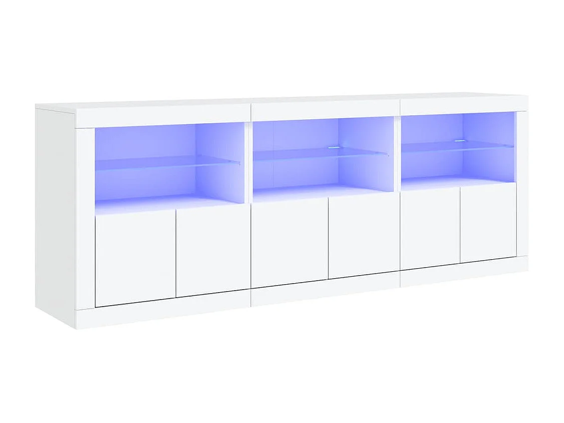 Sideboard mit LED-Leuchten Anrichte Weiß 181,5x37x67 cm -RM58899