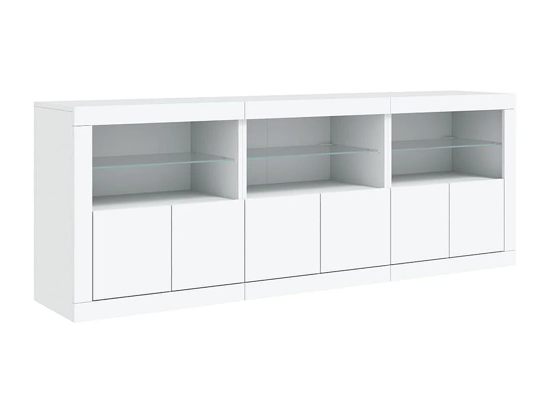 Sideboard mit LED-Leuchten Anrichte Weiß 181,5x37x67 cm -RM58899