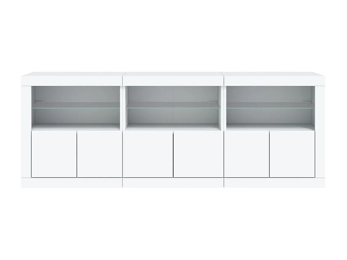 Sideboard mit LED-Leuchten Anrichte Weiß 181,5x37x67 cm -RM58899