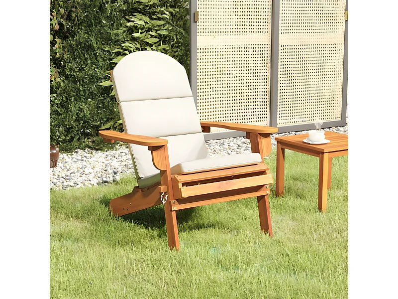 Silla de jardín Adirondack con cojines madera maciza acacia ES34117