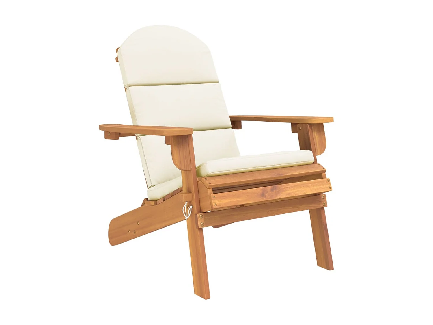 Chaise de jardin Adirondack avec coussins bois massif d'acacia SEF97144