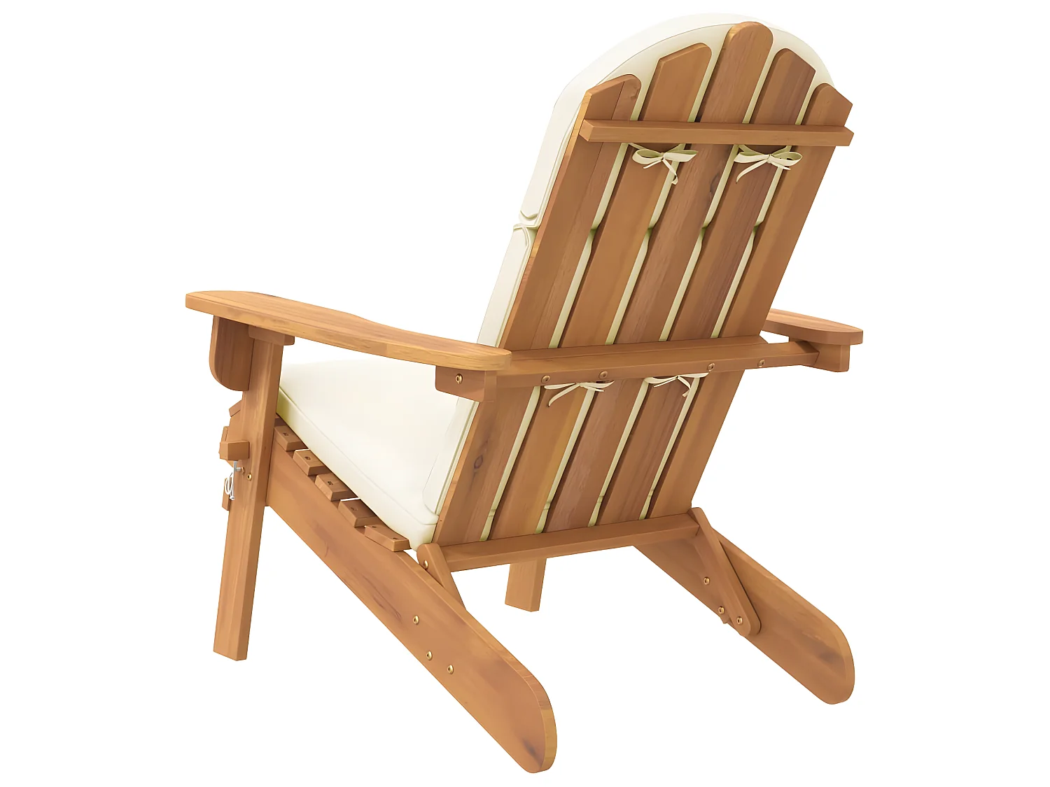 Chaise de jardin Adirondack avec coussins bois massif d'acacia SEF97144