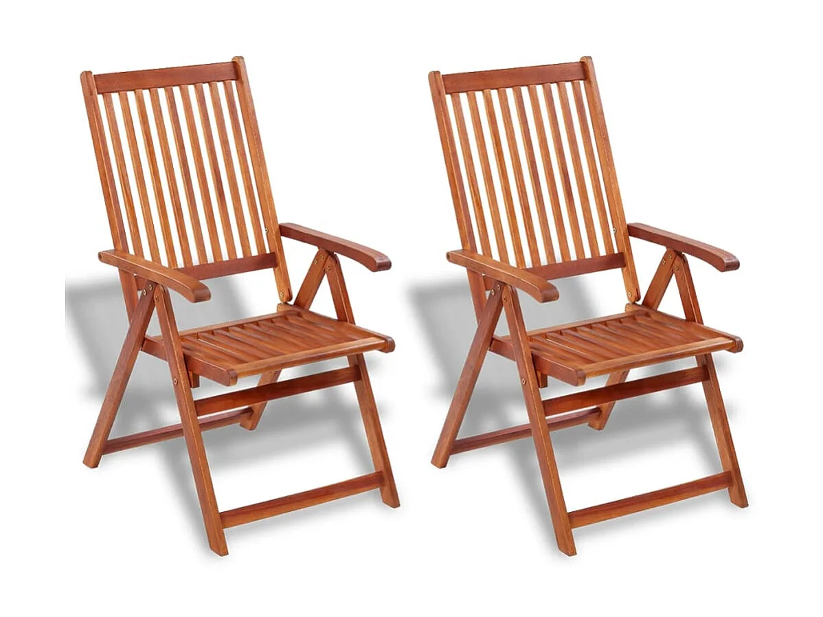 Chaises pliables de jardin 2 pcs Bois solide d'acacia Marron SEF26349
