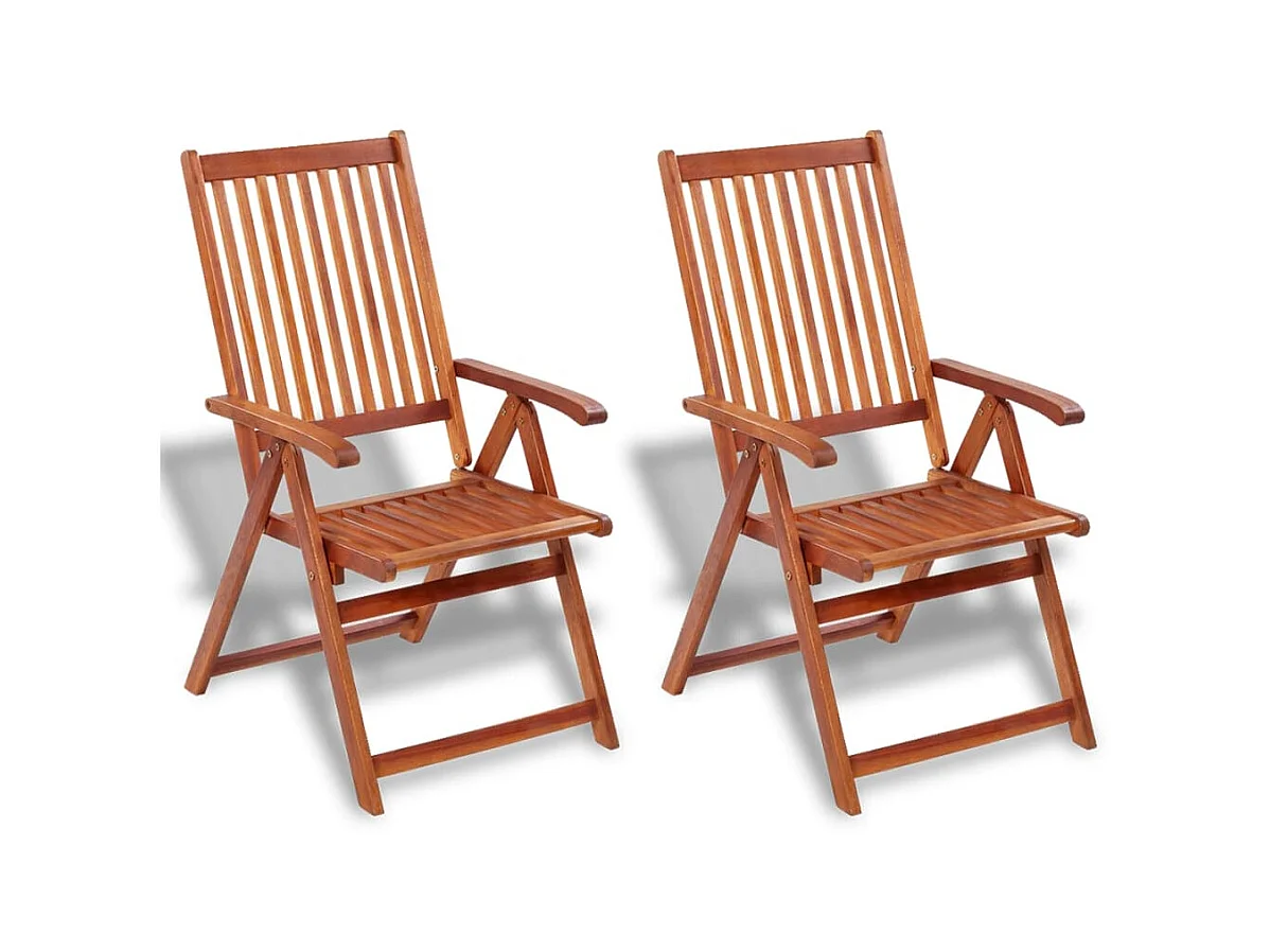Chaises pliables de jardin 2 pcs Bois solide d'acacia Marron SEF26349