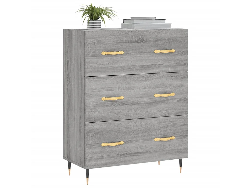 Sideboard Grau Sonoma - Lowboard 69,5x34x90 cm Holzwerkstoff -RM28492