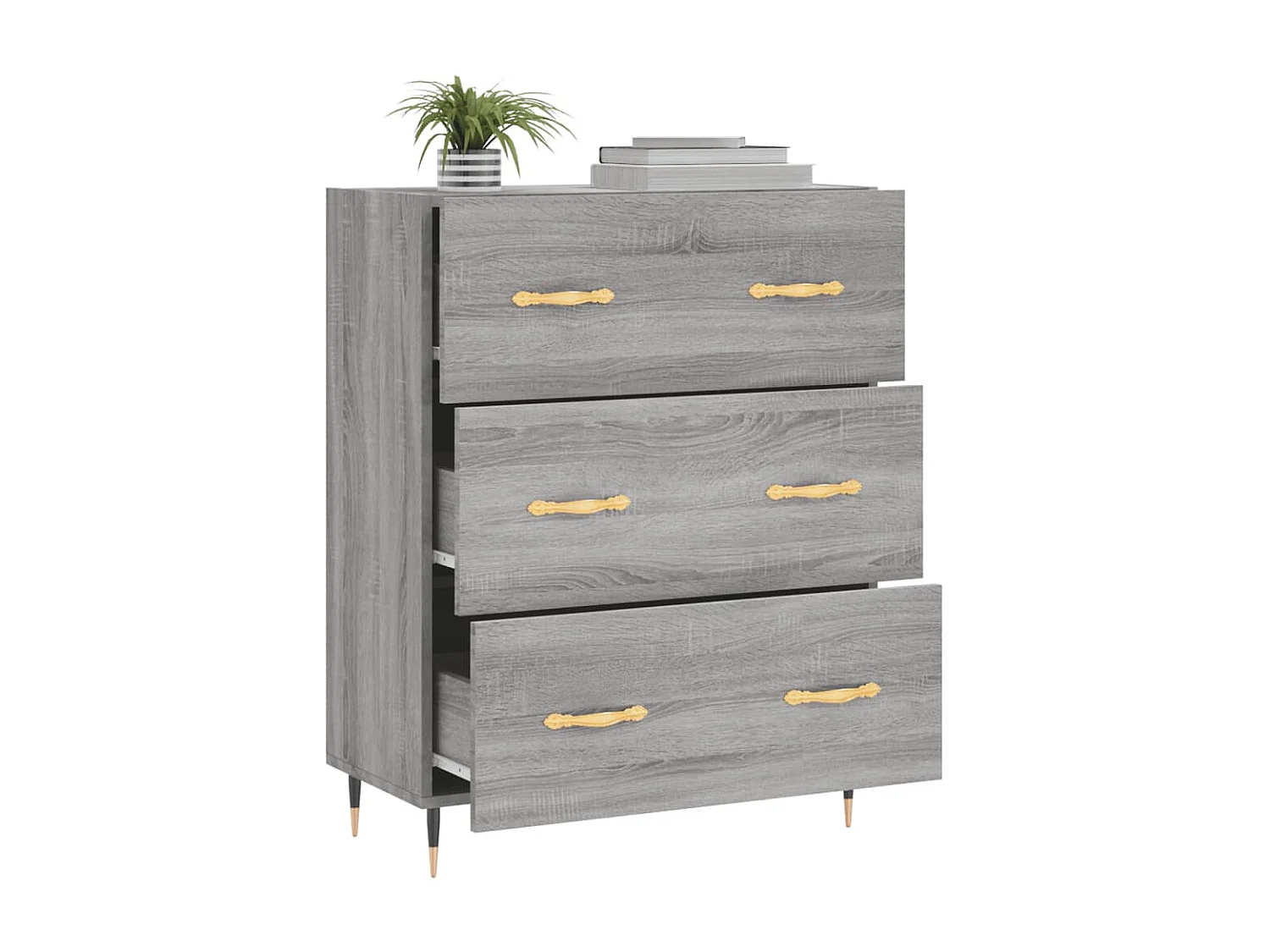 Sideboard Grau Sonoma - Lowboard 69,5x34x90 cm Holzwerkstoff -RM28492