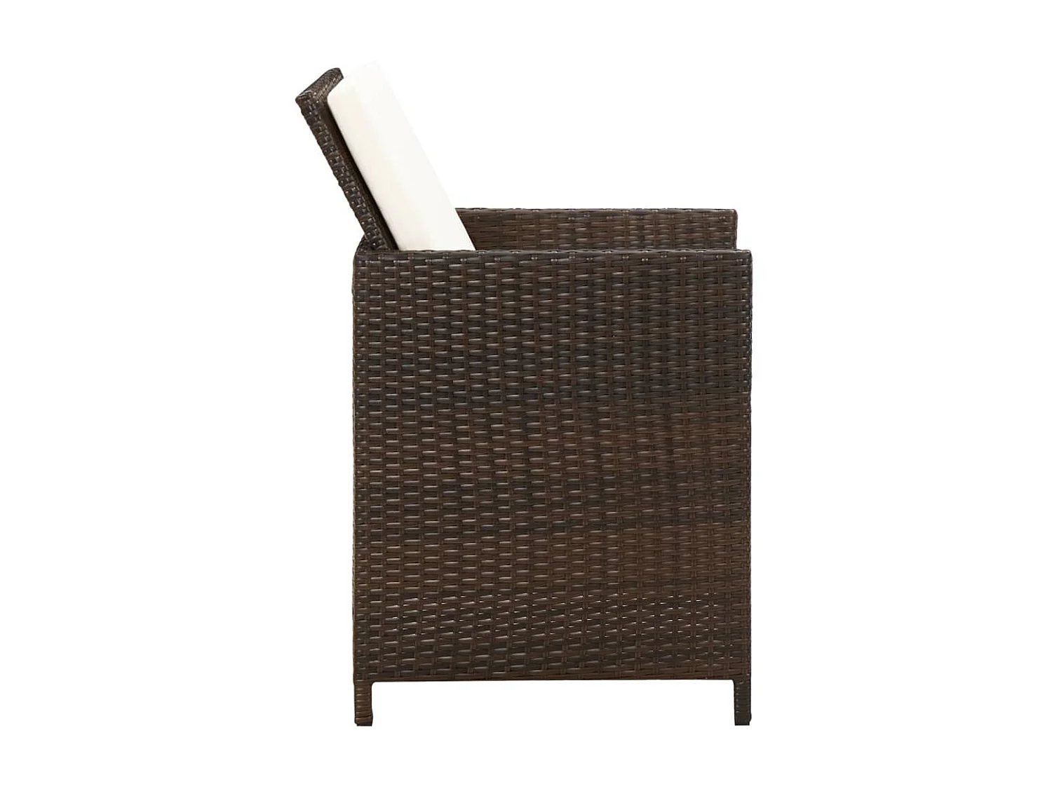 Chaises de jardin avec coussins 4 pcs Résine tressée Marron SEF80087