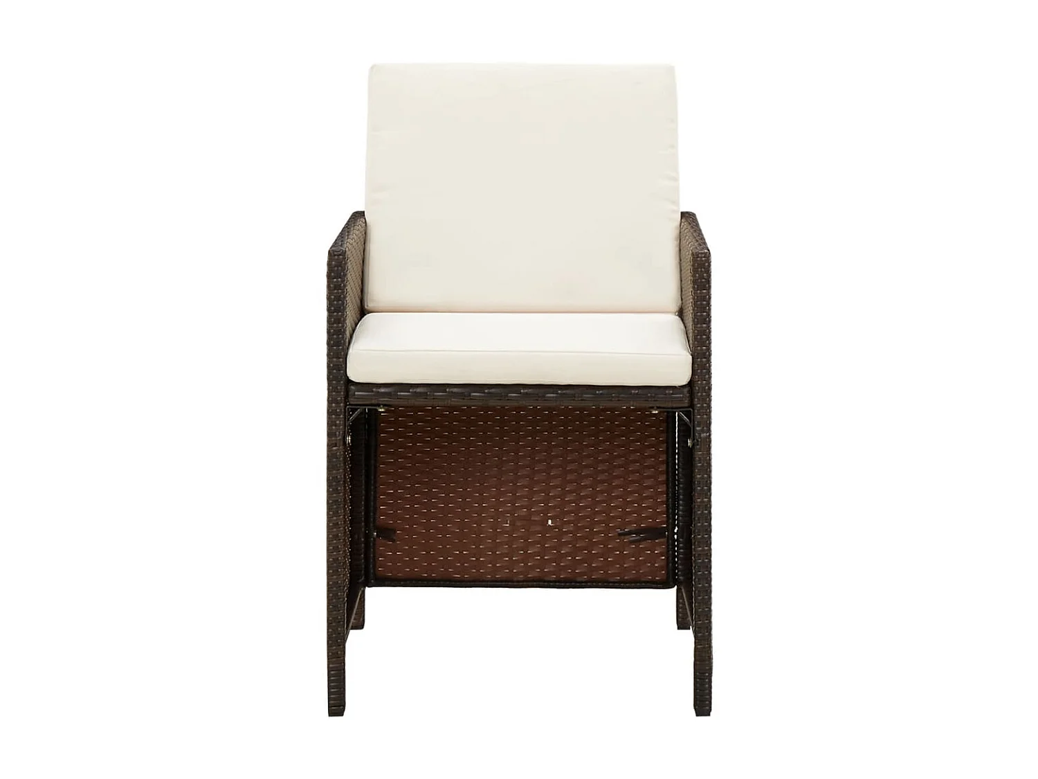 Chaises de jardin avec coussins 4 pcs Résine tressée Marron SEF80087